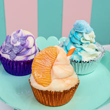 Load image into Gallery viewer, Butterfly Cupcake Soap and other cupcake shaped soaps.
