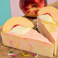 Two Peach Cake Slice Soaps;